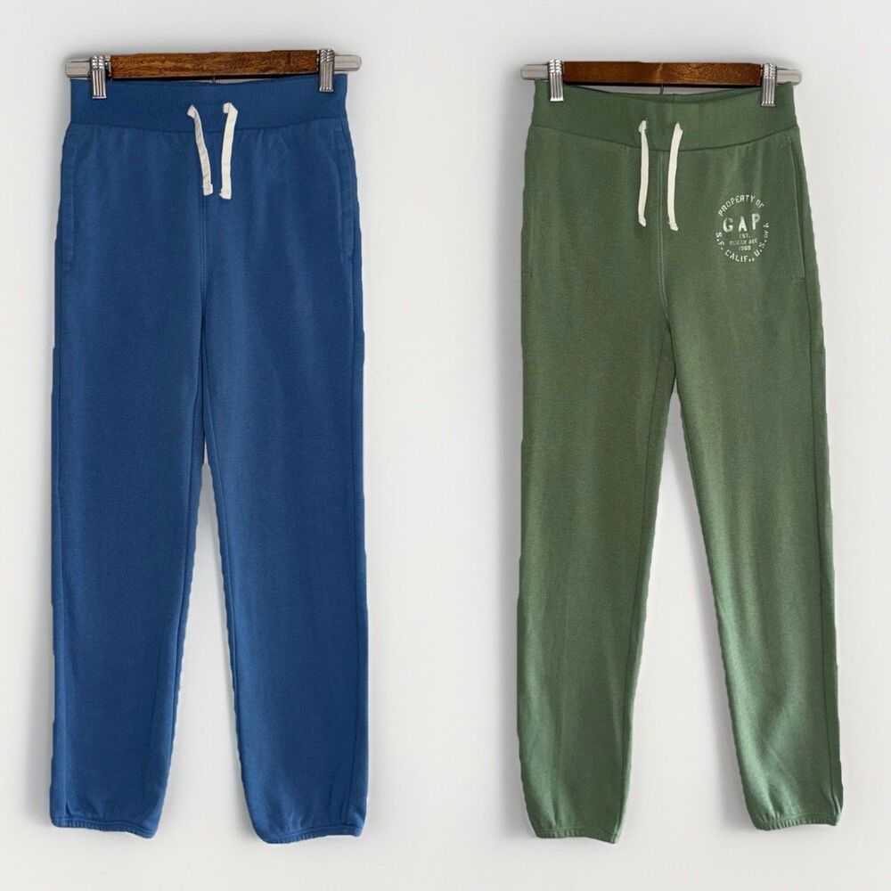 GAP Boys Jogger Pants 10/12 Terry Cloth Sweatpants Elastic Waist Lounge 2 Pc Set